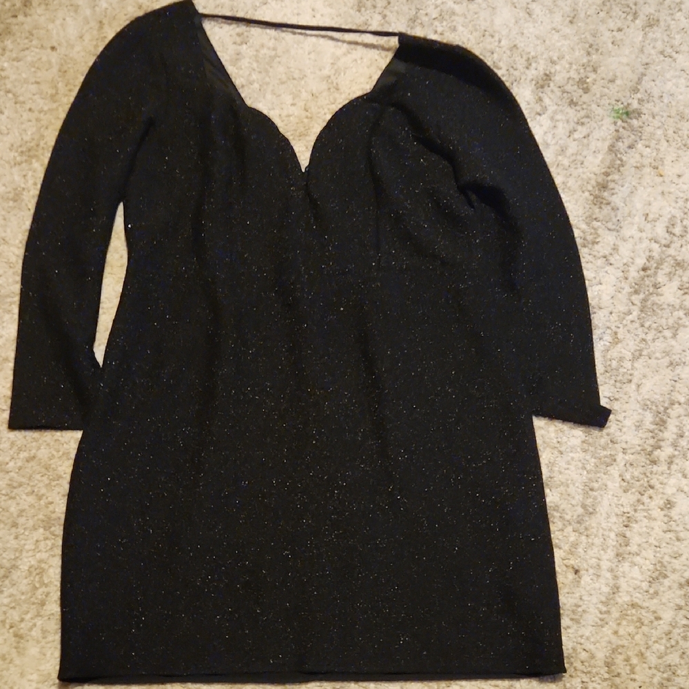Express Sparkling Black Long Sleeve Dress